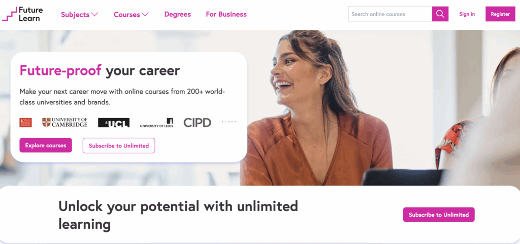 FutureLearn, Online course websites
